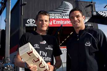 All Black Dan Carter goes sailing with Emirates Team NZ